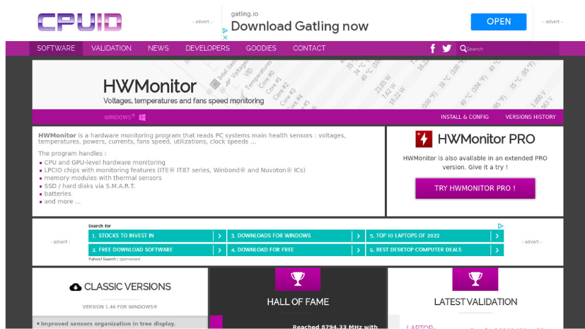 CPUID Hwmonitor Pro Free Download