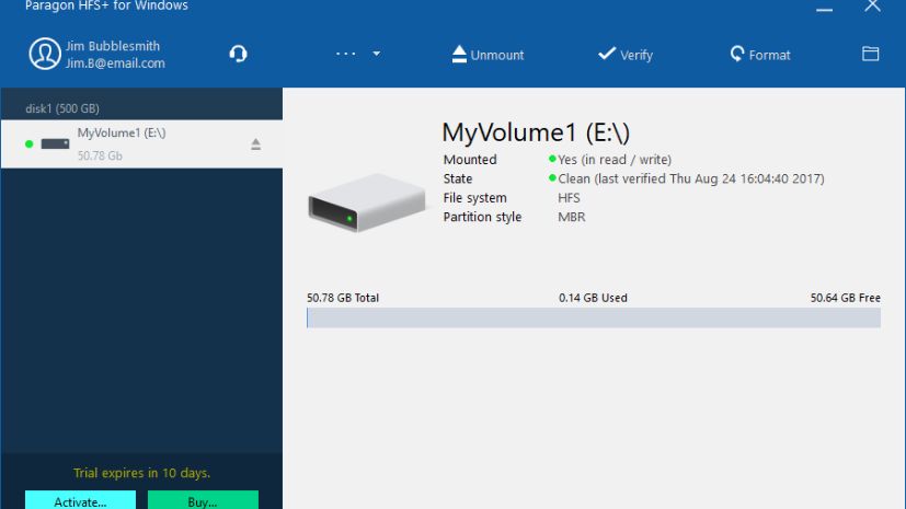 Paragon HFS+ For Windows 10 Serial Key