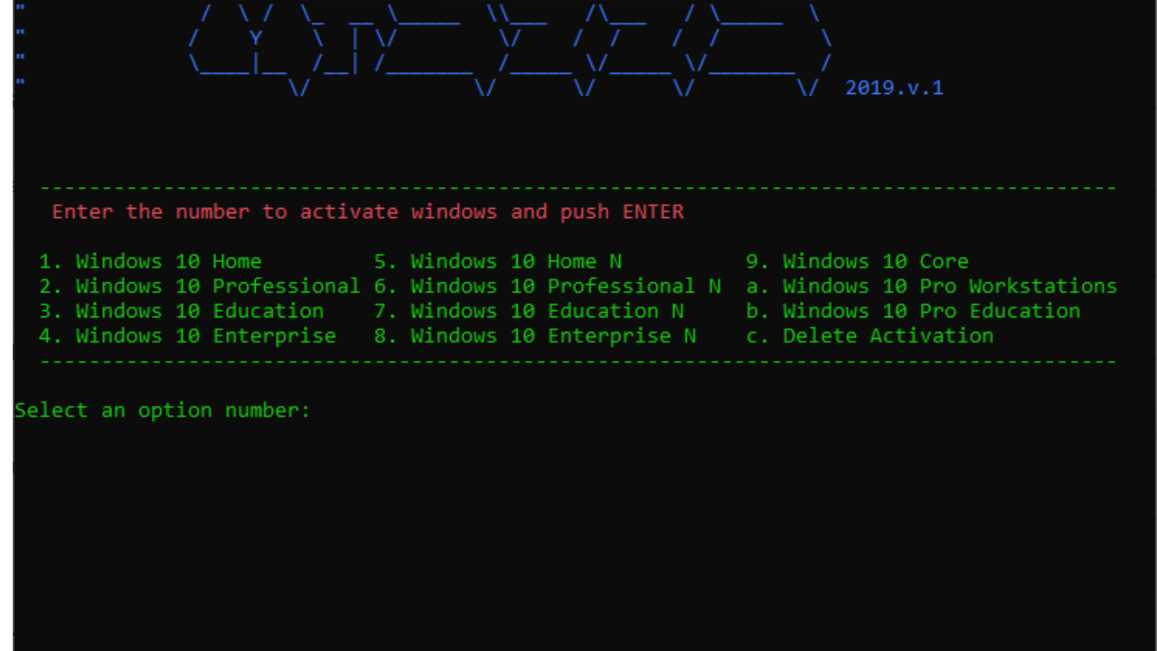 Windows 10 All Editions Activator 2019 v1.1